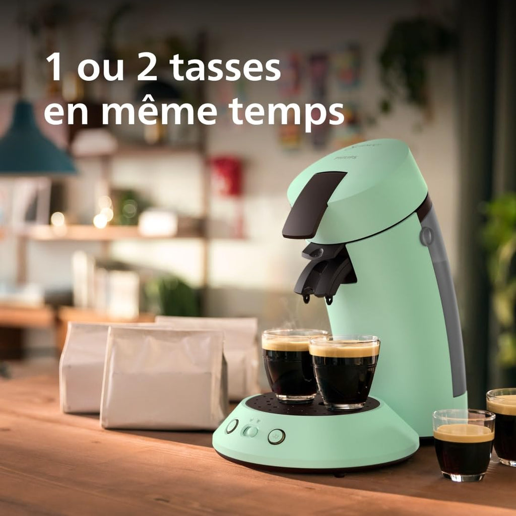 Machine à café à dosettes SENSEO Original Plus CSA210/80 Vert Désert - Logivra