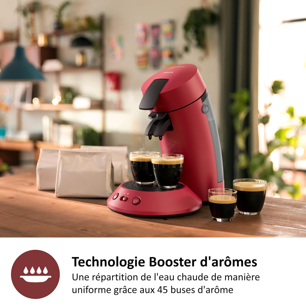 Machine à café à dosettes SENSEO Original Plus CSA210/91 Rouge - Logivra