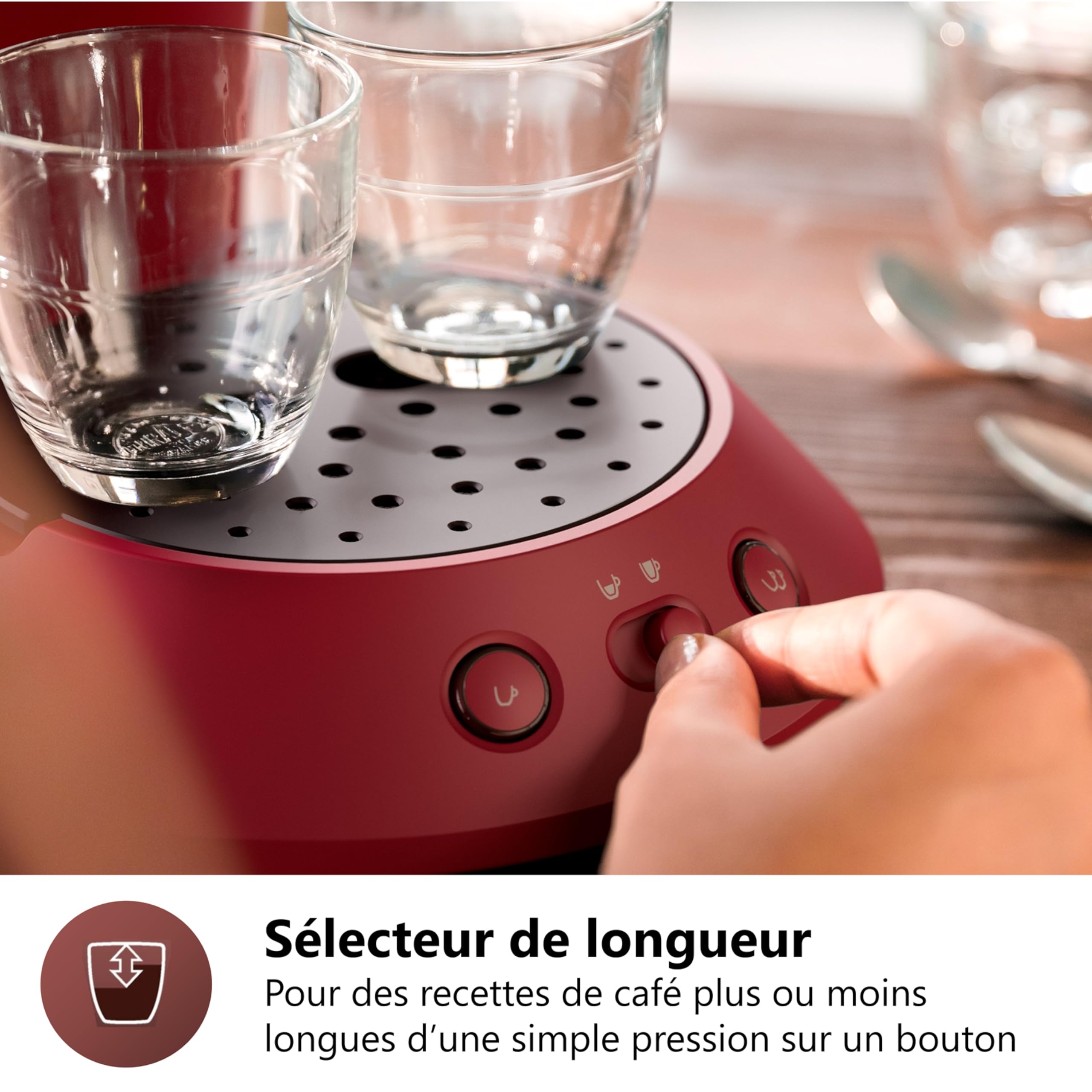 Machine à café à dosettes SENSEO Original Plus CSA210/91 Rouge - Logivra