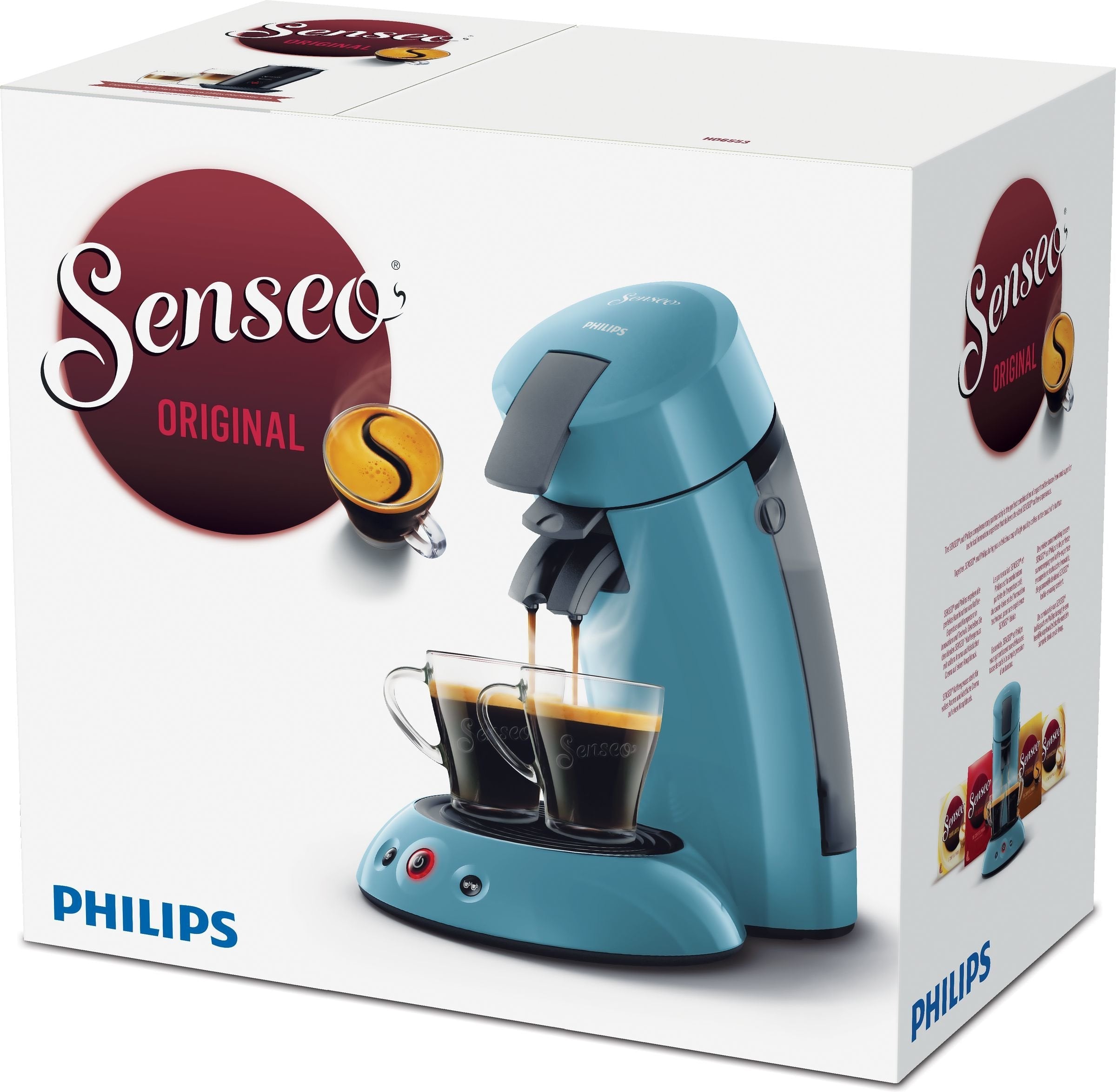 Machine à café à dosettes SENSEO Original HD6553/21 Bleu - Logivra